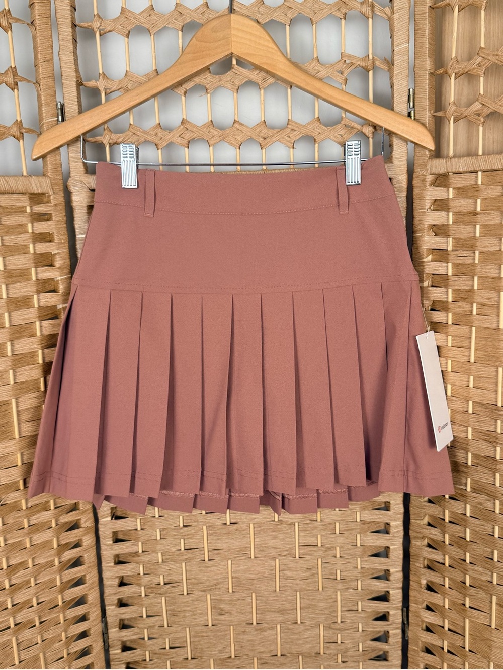 NWT Lululemon Drop-Waist Pleated High-Rise Golf Skirt Size 26 Red Clay